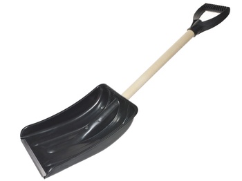 Лопата пластиковая 240*300 мм.с ал-ой планкой и ал-вым черенком (длина ± 7 см) черная 5299455